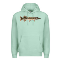 Seafoam Northern Pike Fish Illustrations Premium Hoodie - LillyAllenDesigns