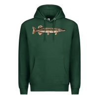 Sports Green Northern Pike Fish Illustrations Premium Hoodie - LillyAllenDesigns
