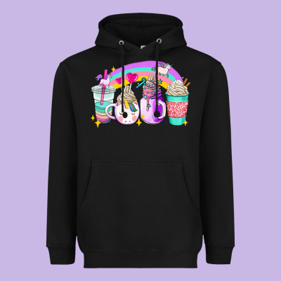 Unicorn Coffee Cups Heavyweight Hoodie Designed By Adodesignshop