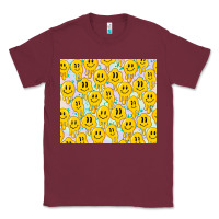 Burgundy retro smiley faces Classic Tee - TumblerDesignByShophia