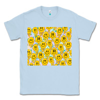 Dusty Blue retro smiley faces Classic Tee - TumblerDesignByShophia