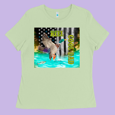 Reel Cool Dad Bass Ladies Tee Designed By Tumblerdesignbyshophia