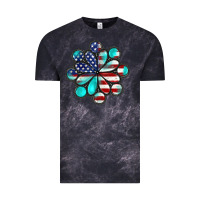 Cloud Black American flag turquoise gemstone 4th of july Vintage Tee - CowGirlArtShop