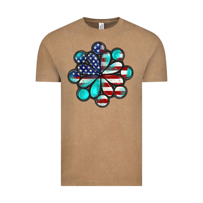 American Flag Turquoise Gemstone 4th Of July Vintage Tee by CowGirlArtShop | Teevron