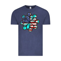 Vintage Denim American flag turquoise gemstone 4th of july Vintage Tee - CowGirlArtShop