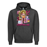 Charcoal Heather shopping life  gnome Zipper Hoodie - BarkalooDesign