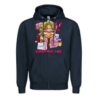 Navy shopping life  gnome Zipper Hoodie - BarkalooDesign