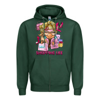 Sports Green shopping life  gnome Zipper Hoodie - BarkalooDesign