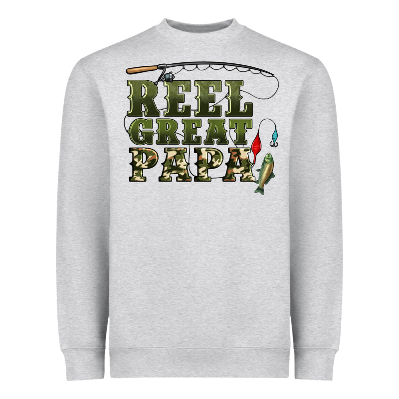 Reel Great Papa Heavyweight Sweatshirt by Artiststas | Teevron