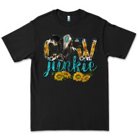 Black Cow Junkie with Cow Premium Tee - texasbilliewilder