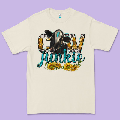 Cow Junkie With Cow Premium Tee Designed By Texasbilliewilder