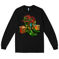 Black cowboy hat with boots christmas Long Sleeve Tee - RanaPortraitStore