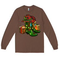 Chestnut cowboy hat with boots christmas Long Sleeve Tee - RanaPortraitStore