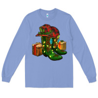 Colony Blue cowboy hat with boots christmas Long Sleeve Tee - RanaPortraitStore
