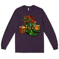 Plum cowboy hat with boots christmas Long Sleeve Tee - RanaPortraitStore