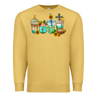 Antique Gold jesus coffee cups Premium Sweatshirt - AdoDesignShop