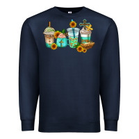 Navy jesus coffee cups Premium Sweatshirt - AdoDesignShop