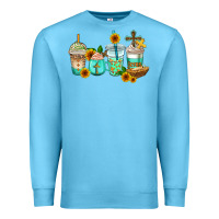 Ocean Blue jesus coffee cups Premium Sweatshirt - AdoDesignShop
