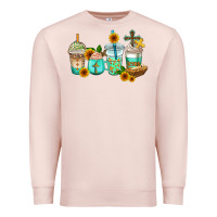 Pale Pink jesus coffee cups Premium Sweatshirt - AdoDesignShop