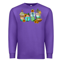 Purple jesus coffee cups Premium Sweatshirt - AdoDesignShop