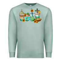 Seafoam jesus coffee cups Premium Sweatshirt - AdoDesignShop