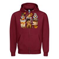 Burgundy Coffee gnome Zipper Hoodie - BarkalooDesign