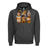 Charcoal Heather Coffee gnome Zipper Hoodie - BarkalooDesign
