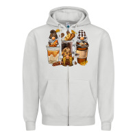 Dove Grey Coffee gnome Zipper Hoodie - BarkalooDesign