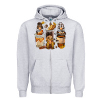 Heather Grey Coffee gnome Zipper Hoodie - BarkalooDesign