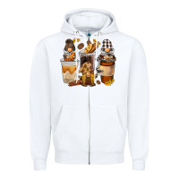 White Coffee gnome Zipper Hoodie - BarkalooDesign
