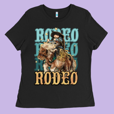 Rodeo Kid Cowboy Midilli Horse Ladies Tee Designed By Howdyjamesfarm
