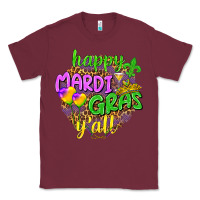 Burgundy Love Mardi Gras Y'all Classic Tee - HowdyJamesFarm