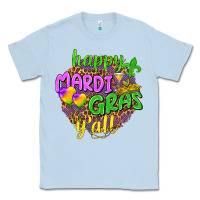 Dusty Blue Love Mardi Gras Y'all Classic Tee - HowdyJamesFarm