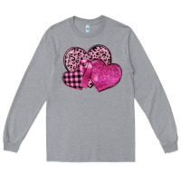 Heather Grey breast cancer hearts Long Sleeve Tee - FaDigitalArtStudio