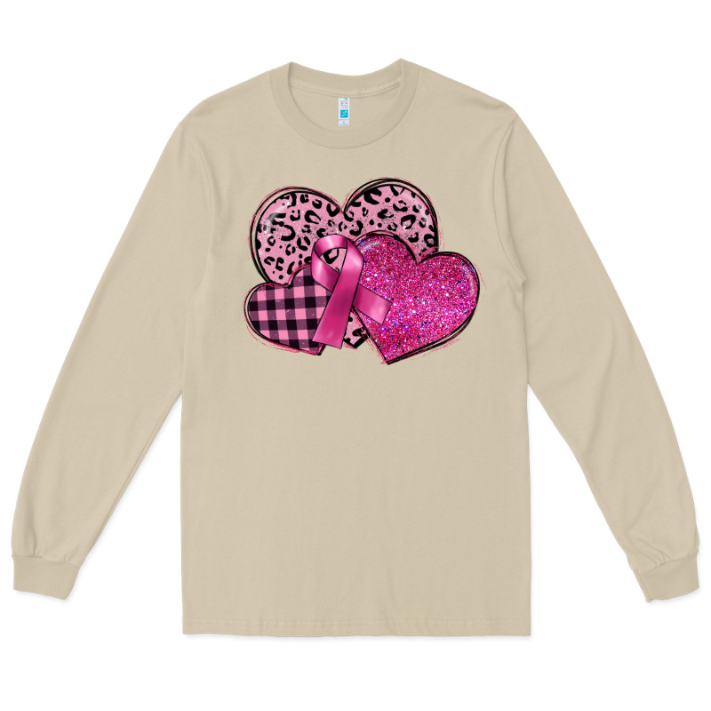 Breast Cancer Hearts Long Sleeve Tee by FaDigitalArtStudio | Teevron