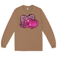Toasted Coconut breast cancer hearts Long Sleeve Tee - FaDigitalArtStudio