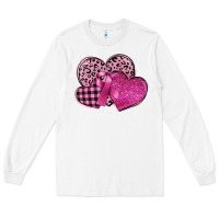 White breast cancer hearts Long Sleeve Tee - FaDigitalArtStudio