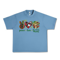 Pebble Blue Peace love dia de los muertos Mexico Urban Heavy Tee - HowdyJamesFarm