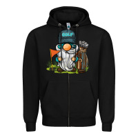 Black golf gnome Zipper Hoodie - BarkalooDesign