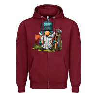 Burgundy golf gnome Zipper Hoodie - BarkalooDesign