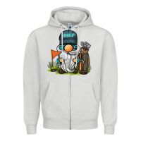 Dove Grey golf gnome Zipper Hoodie - BarkalooDesign