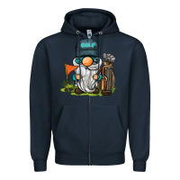 Navy golf gnome Zipper Hoodie - BarkalooDesign
