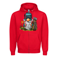 Red golf gnome Zipper Hoodie - BarkalooDesign