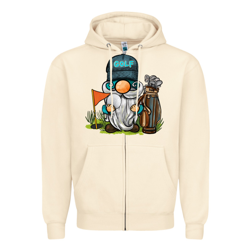 Golf Gnome Zipper Hoodie by BarkalooDesign | Teevron
