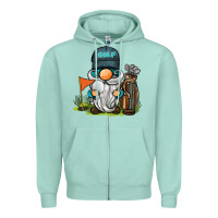 Seafoam golf gnome Zipper Hoodie - BarkalooDesign