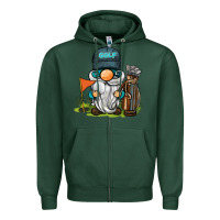 Sports Green golf gnome Zipper Hoodie - BarkalooDesign