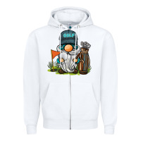 White golf gnome Zipper Hoodie - BarkalooDesign