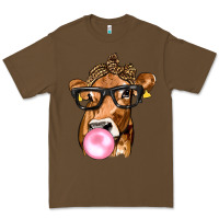 Cacao Cow Lick with Leopard Bandana Premium Tee - texasbilliewilder