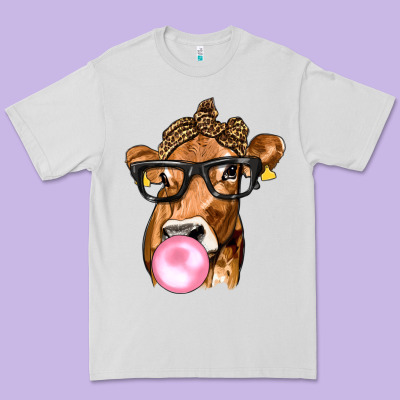 Cow Lick With Leopard Bandana Premium Tee Designed By Texasbilliewilder