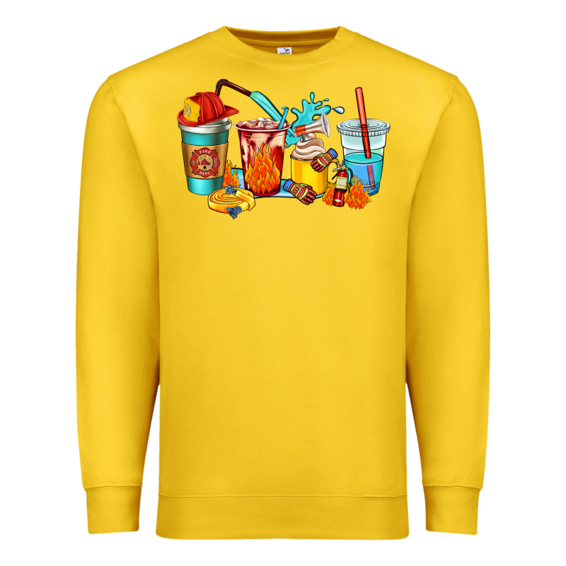 Firefighter Coffee Cups Premium Sweatshirt by AdoDesignShop | Teevron